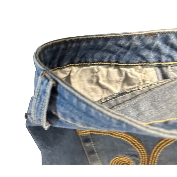 YMI Women Distressed Denim Short Skirt Size 13 Sku 1062 - Picture 9 of 12